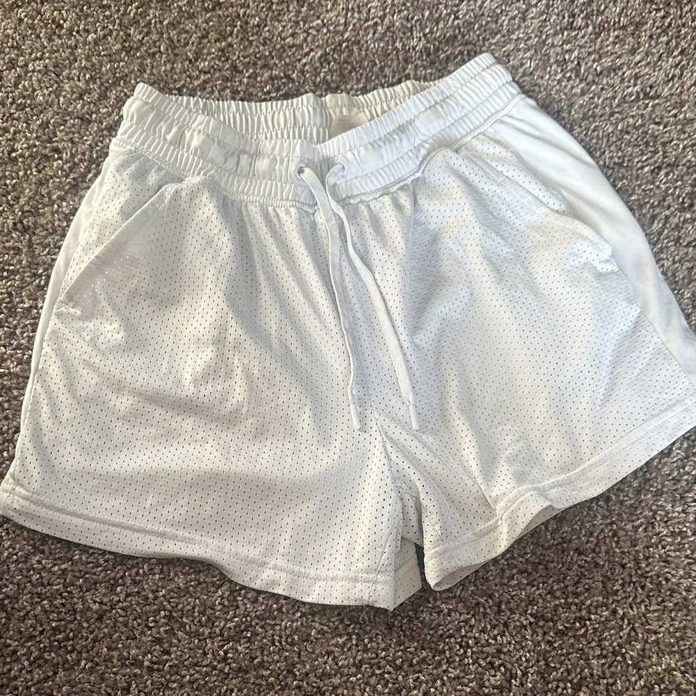 Athletic Works Women's White Mesh Shorts